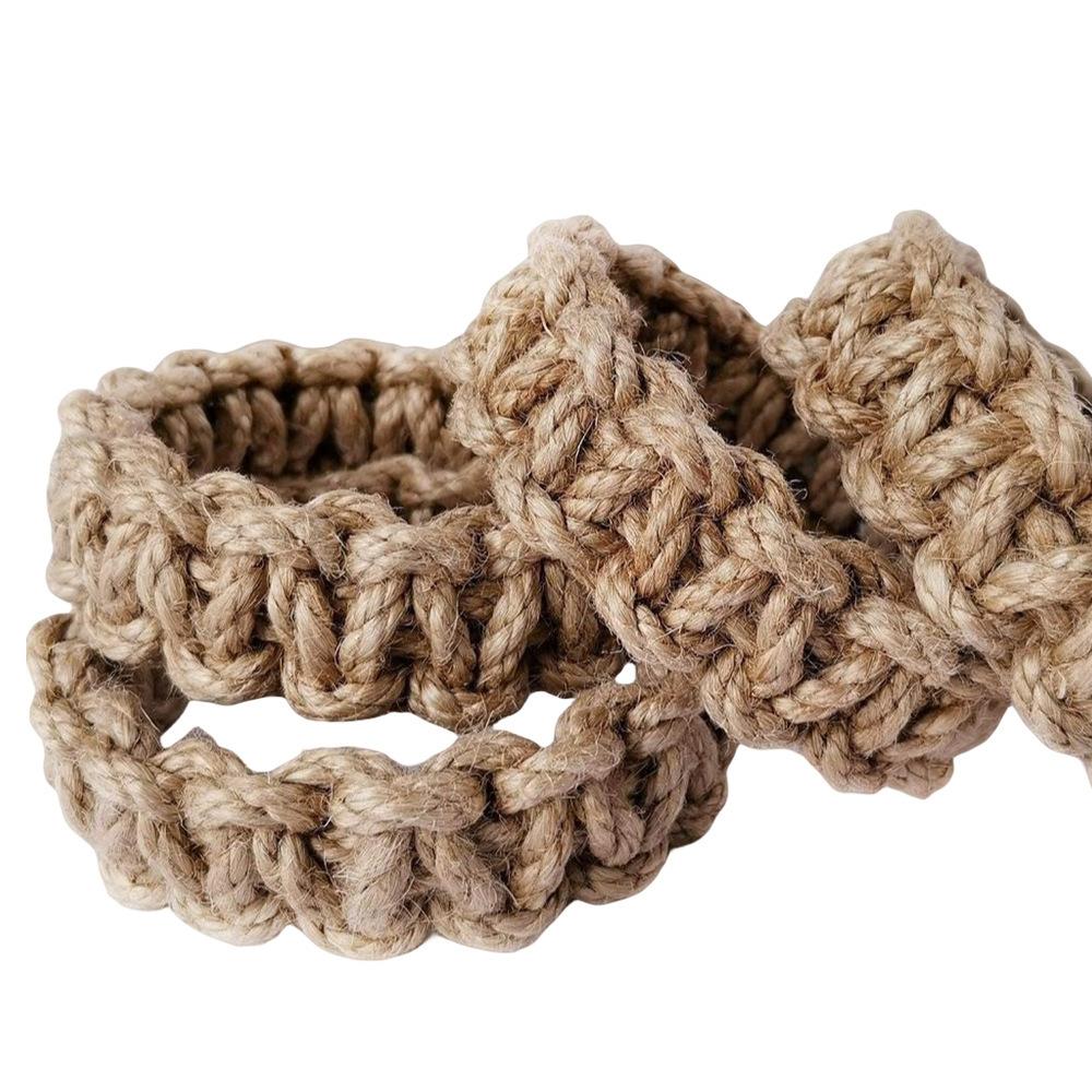 2 Pcs Hand-woven Nordic style hemp rope curtain tie rope, for home hairpin storage decoration, holiday gift
