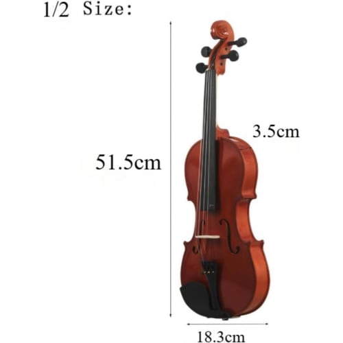 Xiraivke Beginner's Violin Set, Full-Size, Student Set for Beginners, Includes Fingerplate with Inlays (1/2)