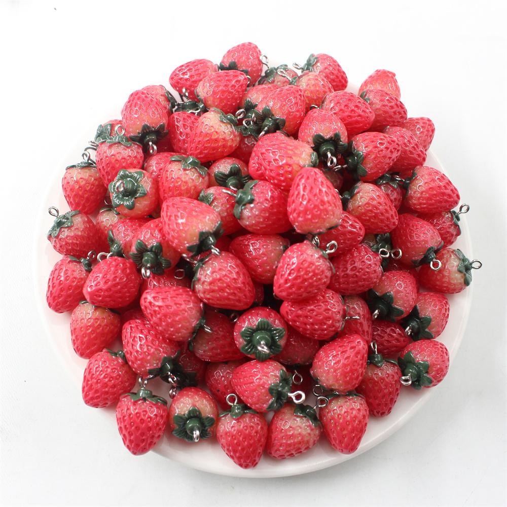 

5-20 шт. Подвески из смолы, имитирующие фрукты, клубничные шармы для изготовления ювелирных изделий, DIY серьги, браслеты, фурнитура 5 pcs