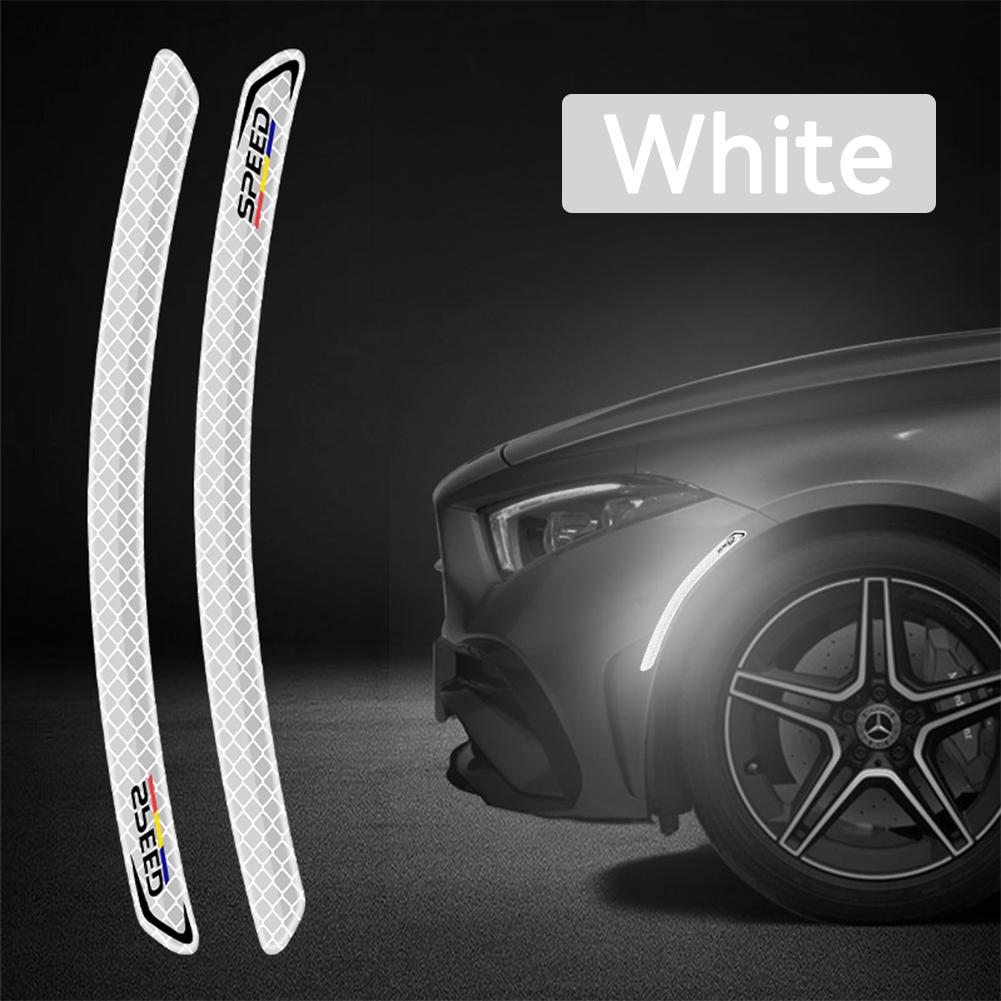 2Pcs Reflective Car Wheel Arches Safety Warning Sticker Mark Car Stickers Tape Reflective Strips Exterior Accessories