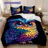 Uggle Mönster Sängkläder Täcke Set Täckeöverdrag Örngott Heminredning Födelsedagspresent (1 * påslakan + 2 * örngott, utan kärna)