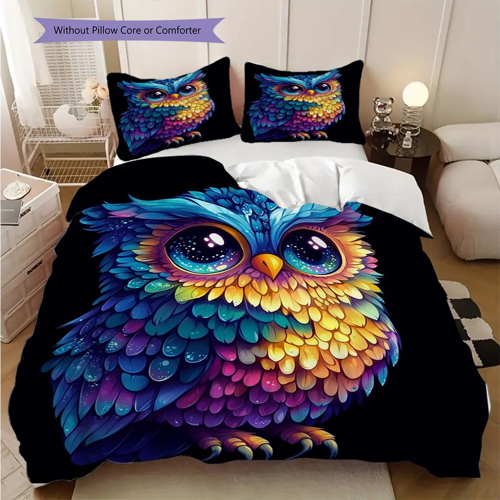 Uggle Mönster Sängkläder Täcke Set Täckeöverdrag Örngott Heminredning Födelsedagspresent (1 * påslakan + 2 * örngott, utan kärna)