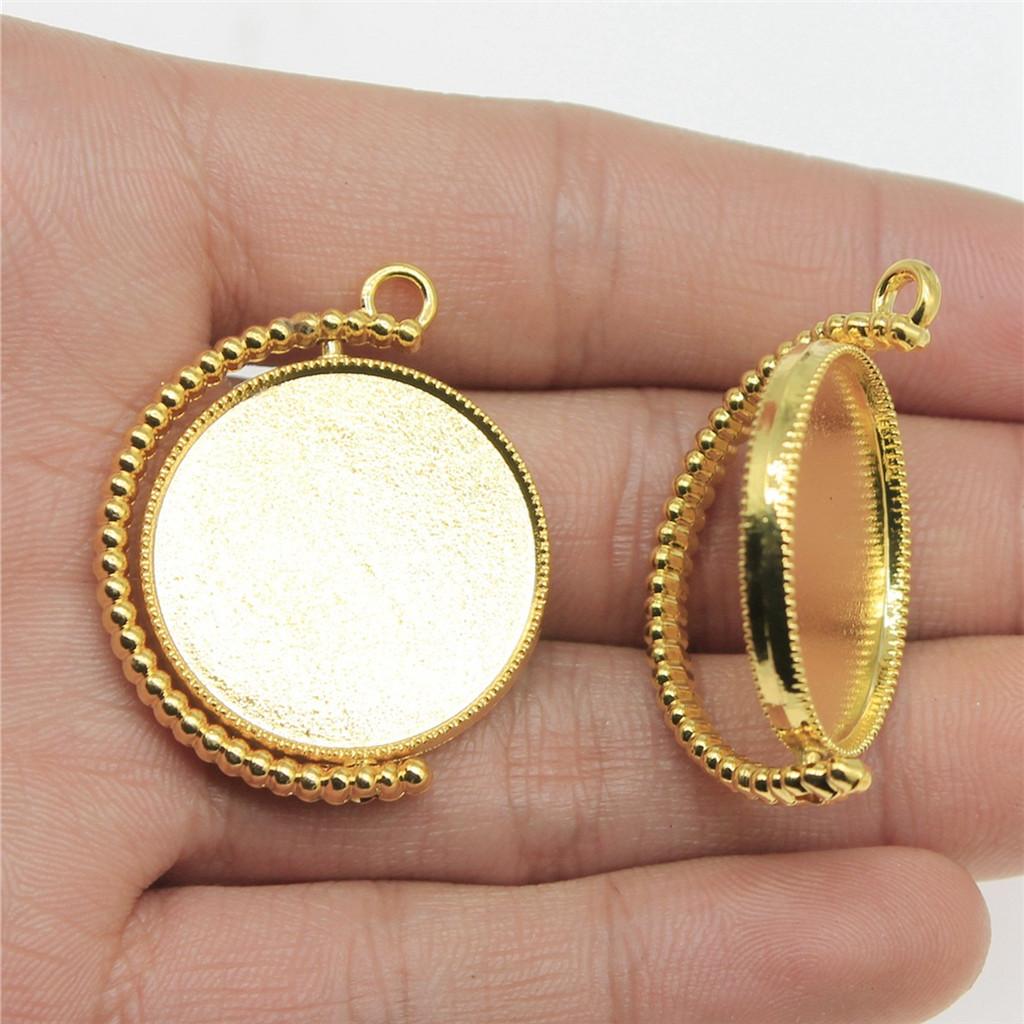 Akcesoria Części Obrotowa Okrągła Baza Pod Cabochon Szklany Taca Ustawień Materiały do Biżuterii Dziecięcej TA019