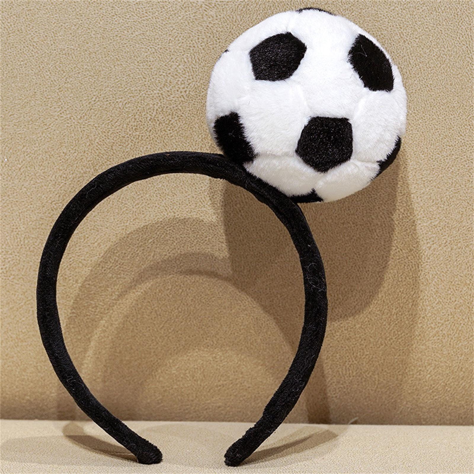 

Plush Sports Ball Headband Soft Fabric Soccer Volleyball Design Adjustable Comfortable Fit for Party Costume Accessory One Size