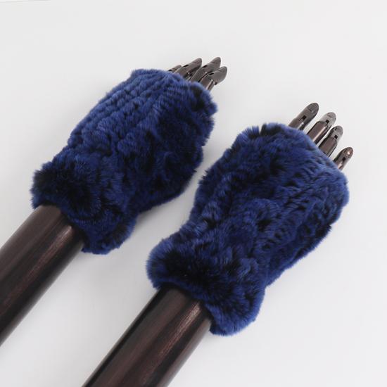 Neue Frauen 100% Echt Echte Gestrickte Rex Kaninchen Pelz Fäustlinge Winter Warme Dame Echtpelz Fingerlose Handschuhe Handgemachte Stricken Pelz handschuh