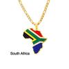 Africká mapa Hip-Hop nerezový náhrdelník: Nigérie, Somálsko, Angola Design