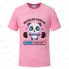 Funny Panda Gym Print T-Shirt Summer Tees for Men Women O-neck Casual Short Sleeve Weightlifting Installing Muscles Fashion Tops