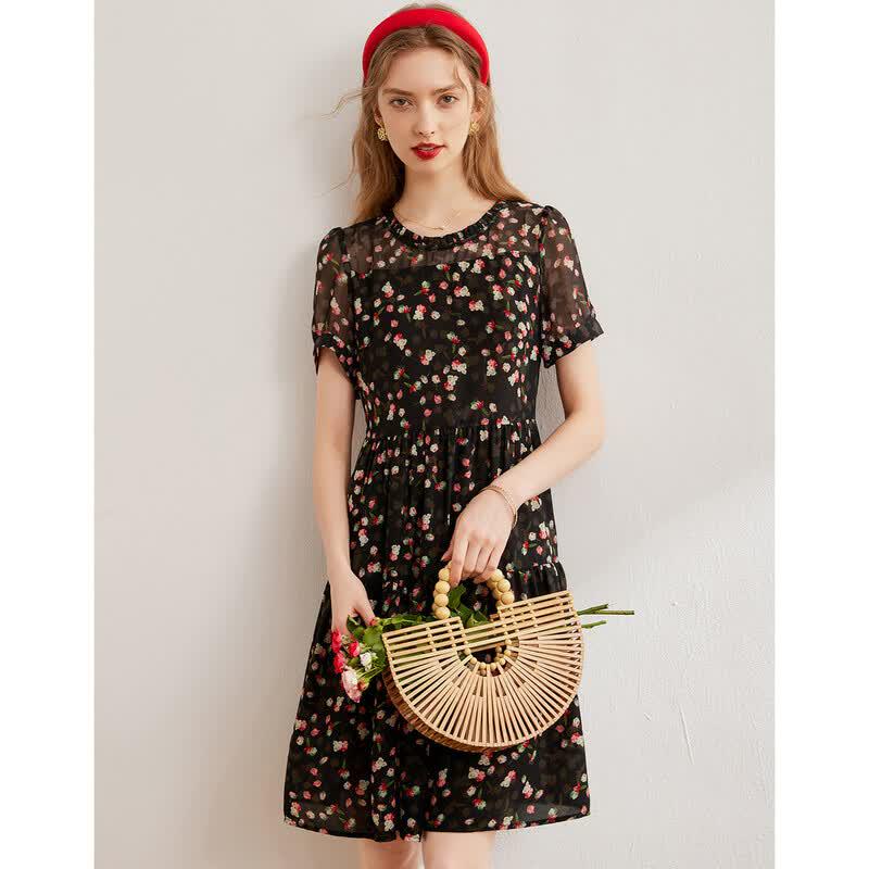 Bailuyu Women's Floral Print A-Line Midi Dress