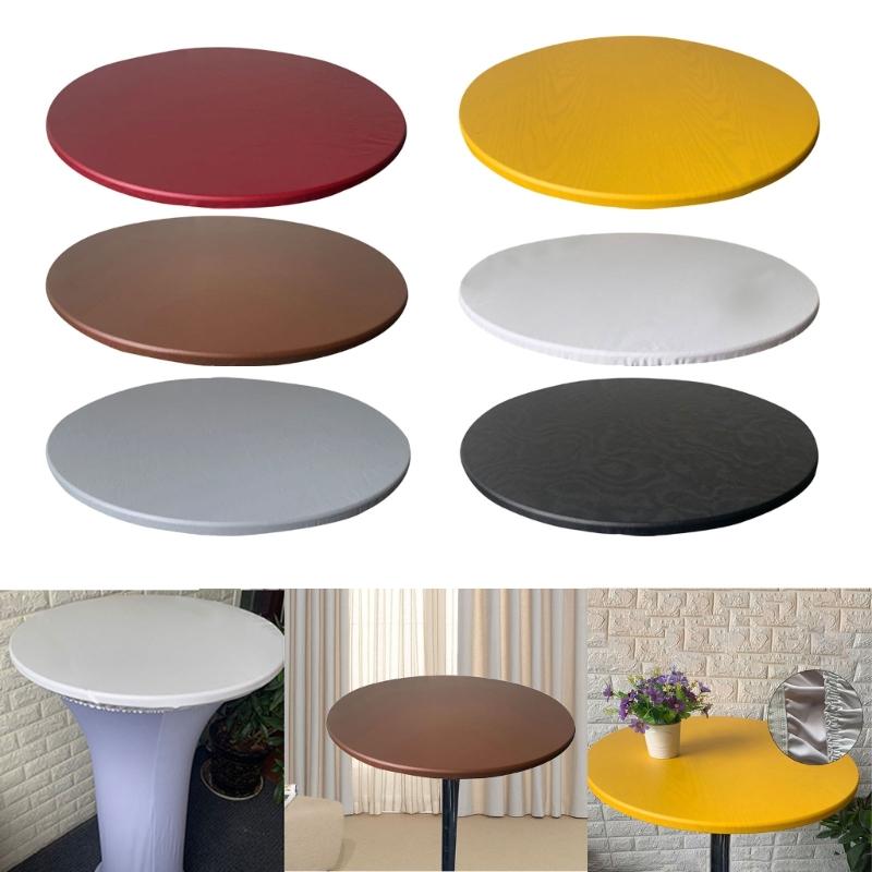 Polyester Round Tablecloth with Waterproofs Feature Table Cloth Cover Fit Tables Up to 90cm Spill Proof Table Cover