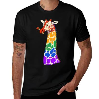 Painted Giraffe TShirt Basic Simple Casual Short Sleeve Tee