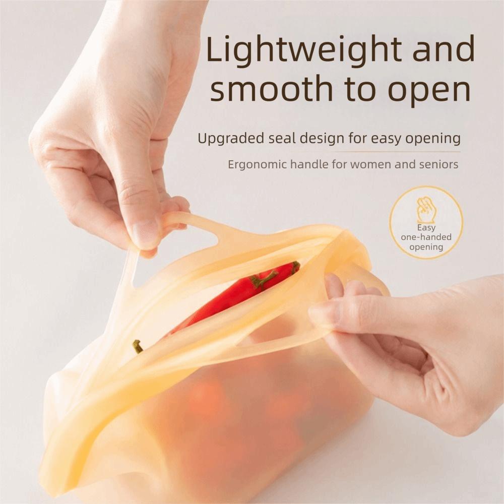Self-Standing Silicone Food Storage Bags Leak Proof Reusable Freezer Bag  Refrigeration