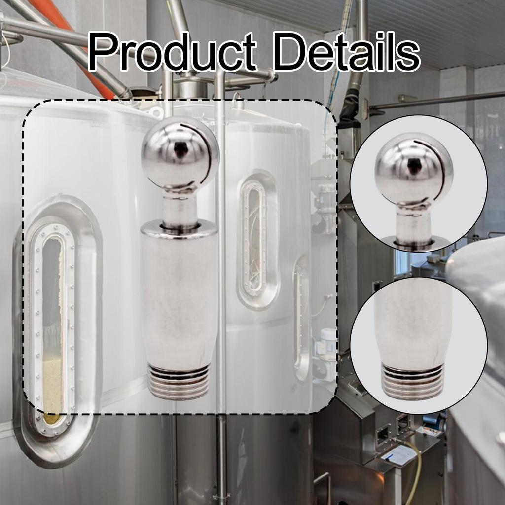 Rotary Spray Pattern Connection Maintenance NPT Male Cip Tank Cleaning Ball 1/2" Threaded