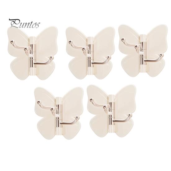 Corner Storage Hooks Rotating Butterfly Adhesive Wall Hooks, 3-Prong No-Drill Swivel Hangers, with Flexible Adjustable Angle Space-Saving Hook,
