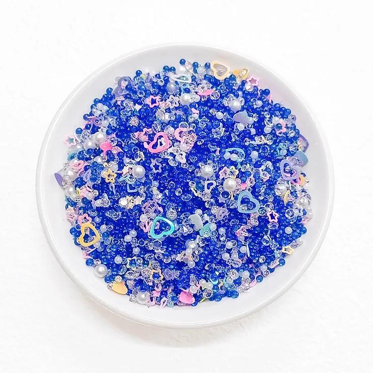 50g/Beutel Gemischte Harz Glitzernde Lochlose Perlen 2mm-7mm Strasssteine Schillernde Perlmuttfarbene Creme Imitation Blase Bastelzubehör