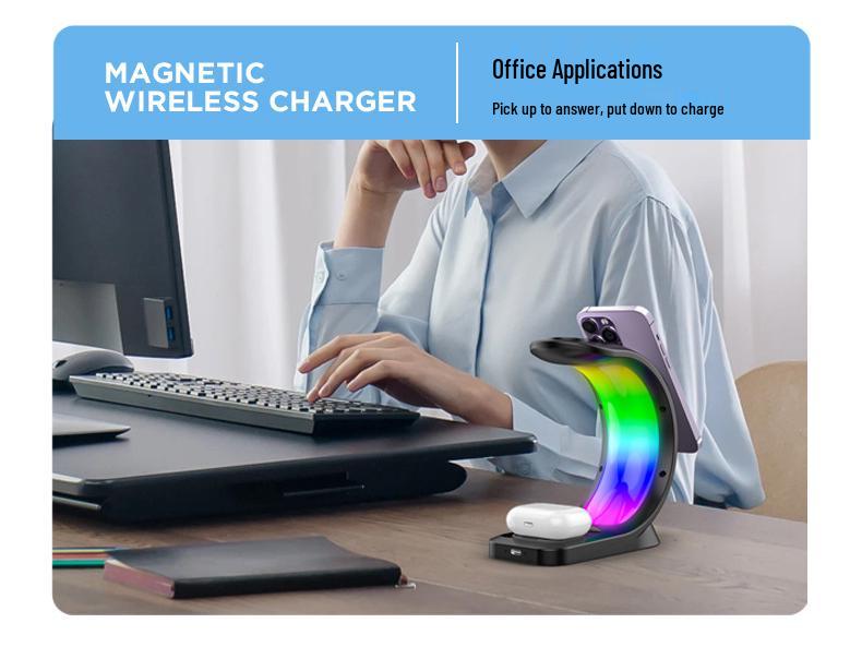 3-in-1 Wireless Charger Stand with Apple MagSafe Compatibility