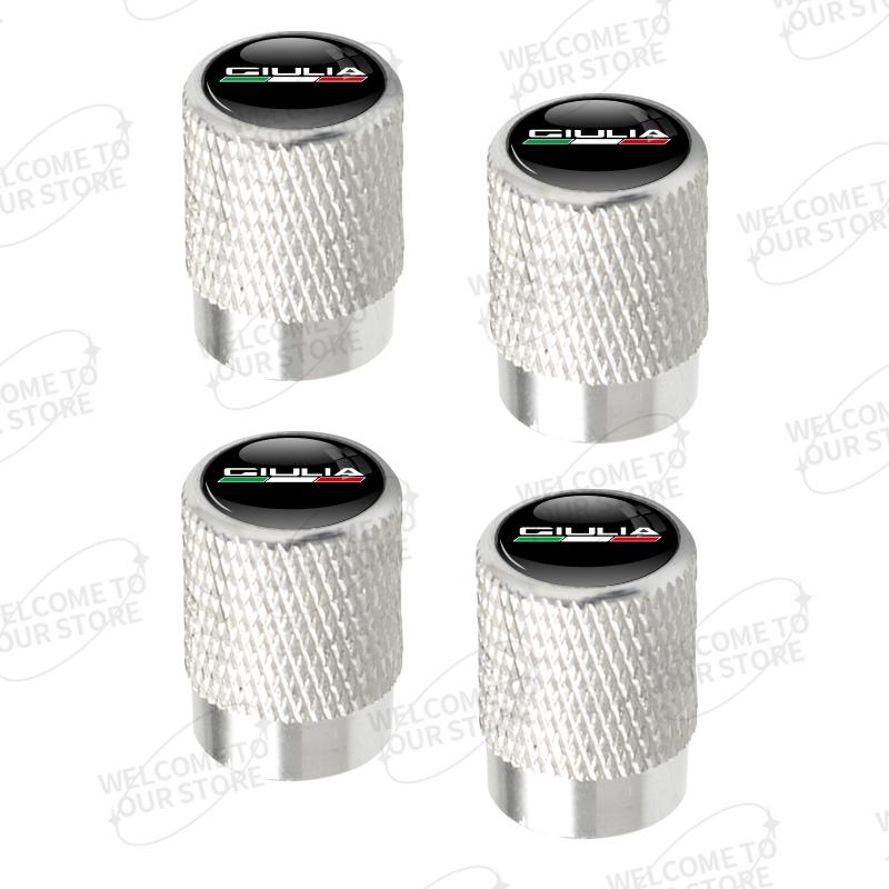 Aluminum For Alfa Romeo Giulia Mito Logo Giulietta Spider 159 166 4pcs Car Decor Wheel Tire Valve Caps Stem Cover Accessories zk8