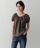 Ia Joy Puff Shirring Blouse (Brown)