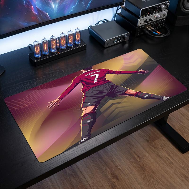 Tappetino Mouse Scudo Cristiano Ronaldo, Tappetino da Scrivania Esteso Antiscivolo in Gomma per Gaming Ufficio Laptop Regalo per Fan