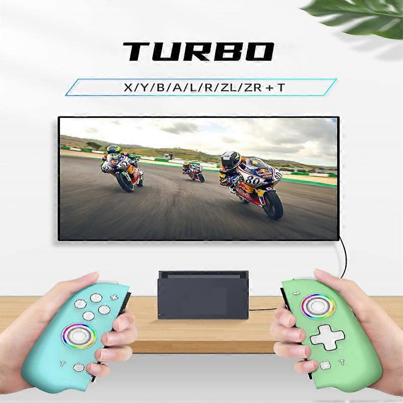 Wireless Joypad Controller L/R For Nintendo Switch / OLED Lite Automatic Wake-up Gamepad Joysticks Con Crossing Six-axis(Green)