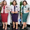 6XL African Plus Size Women's Three-Quarter Sleeve Round Neck Print Dress