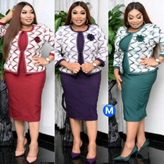6XL African Plus Size Women's Three-Quarter Sleeve Round Neck Print Dress