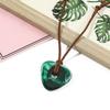Resin Coraline Stone Necklace Chain Pendant Green Stone Necklace Triangles Charm Rope Chain Halloween Jewelry Accessory