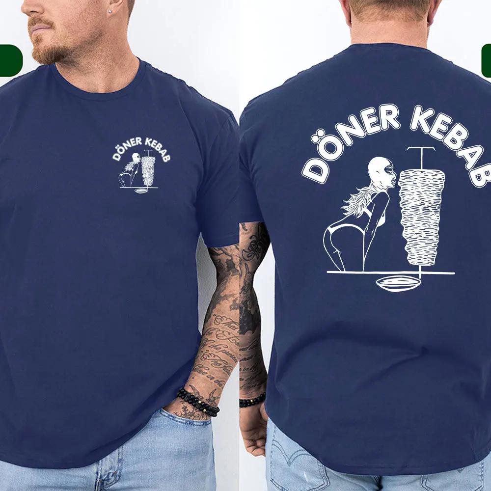 Summer Sporty Men‘sWomen's Doner Kebab Print T-Shirt Short Sleeve Funny Vintage Unisex Top Tees Pure Clothing