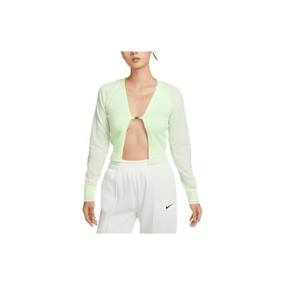 Sportswear Solid Logo Comfortable Long Sleeve Knit Top Women Tops Green FN2145-701