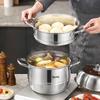 SBD 3-Tier Thickened Stainless Steel Steamer Pot 30cm
