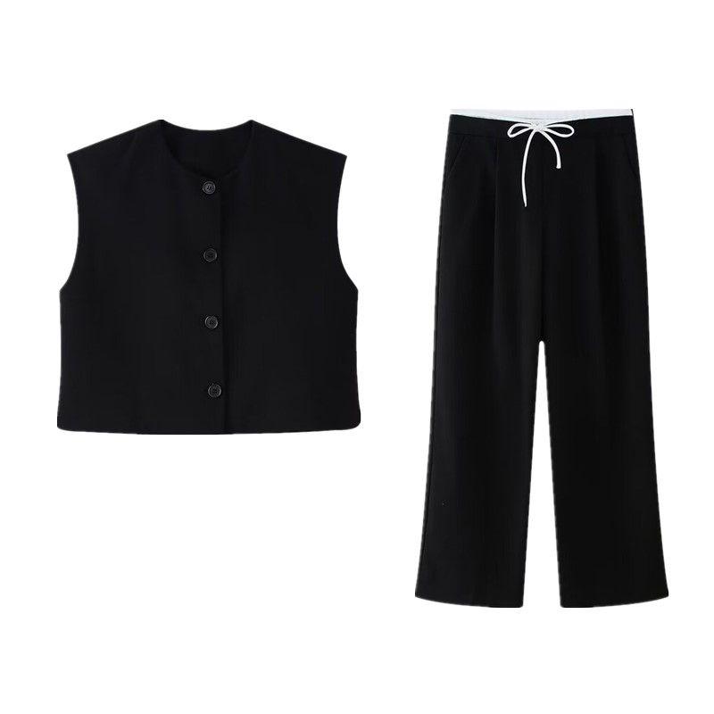 Fashion Style 2024 Autumn New Women's Clothing Commuter Slimming All-Matching Printed Vest Style Tops 8259187