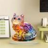 Creative Cute Colored Kitten 2D Acrylic Desktop Ornament Living Room Bedroom Study Home Prop Decoration