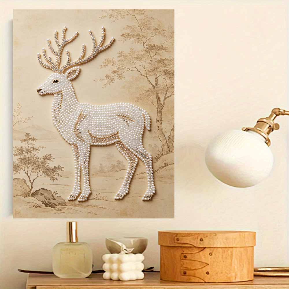 Pearl DIY Art Painting Majestic Deer Handcrafted Picture Indoor Wall Ornament Relaxing Leisure Hobby Exquisite Home Decor Gift