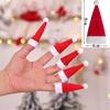50Pcs 8cm Christmas Decoration Tableware Holder Xmas Hat Fork Knife Cutlery Bag Xmas Home Decor Party New Year 2025 Navidad