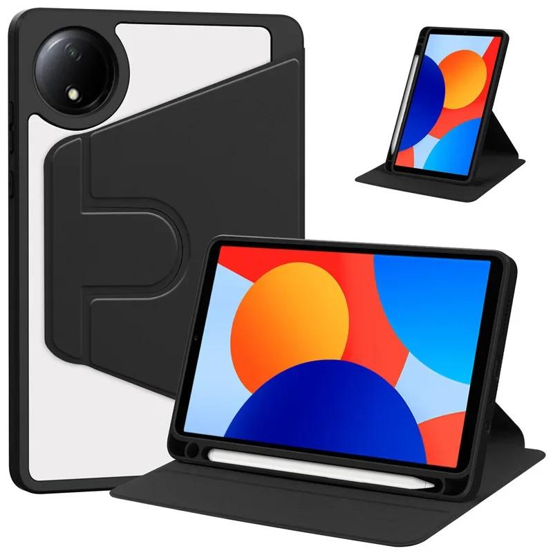Voor Redmi Pad SE 8.7 Hoes Draaibare Standaard Shell Redmi Pad SE PadSE 8 7 Inch 4G Tablethoes met Potloodhouder redmipad SE 8.7 inch zwart