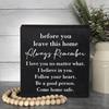 Inspirational Farmhouse Wooden Sign. Primitive desk decor for office, shelf or living room.