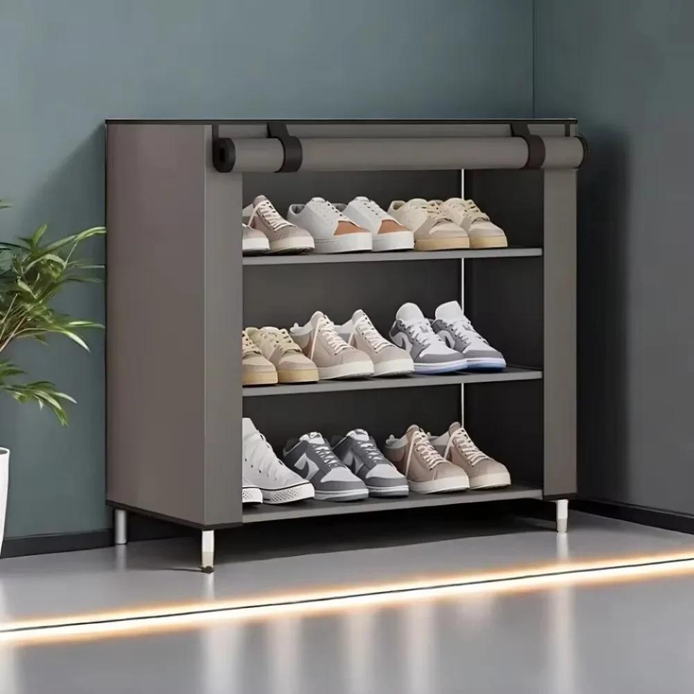 Dustproof Shoes Organizer Rack Multilayer Large Capacity Shoe Cabinet Doorway Footwear Storage Shelves Closet Sneakers Shelves