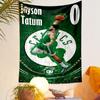 Wall Hanging Tapestry - Jayson Tatum Boston Celtics #0 Green Dunk Basketball Poster for Bedroom Wall Decor