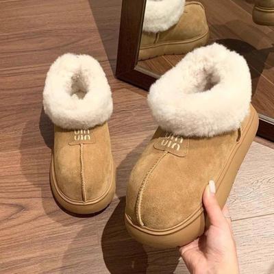 2024 Casual Fluffy Slippers Women's Home Flat Plush Designer Winter New Shoes Warm Thick Sole Ankle Boots