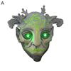 Halloween Waldgeist Elfenmaske LED Horror Kopfschmuck Realistisch Grün Elfe Alt