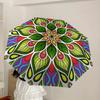 1pc Mandala Art Automatic Umbrella Durable Iron Frame & Plastic Handle, Gift for Men & Women, Sturdy Construction yy250905169