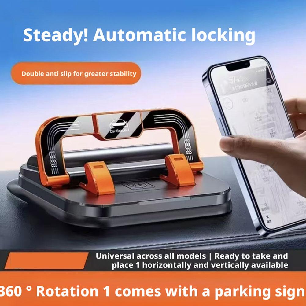 Dashboard Car Phone Holder 360-Degree Rotation Head-Up Phone Mount Stable Universal Auto Phone Stand with Number Plate