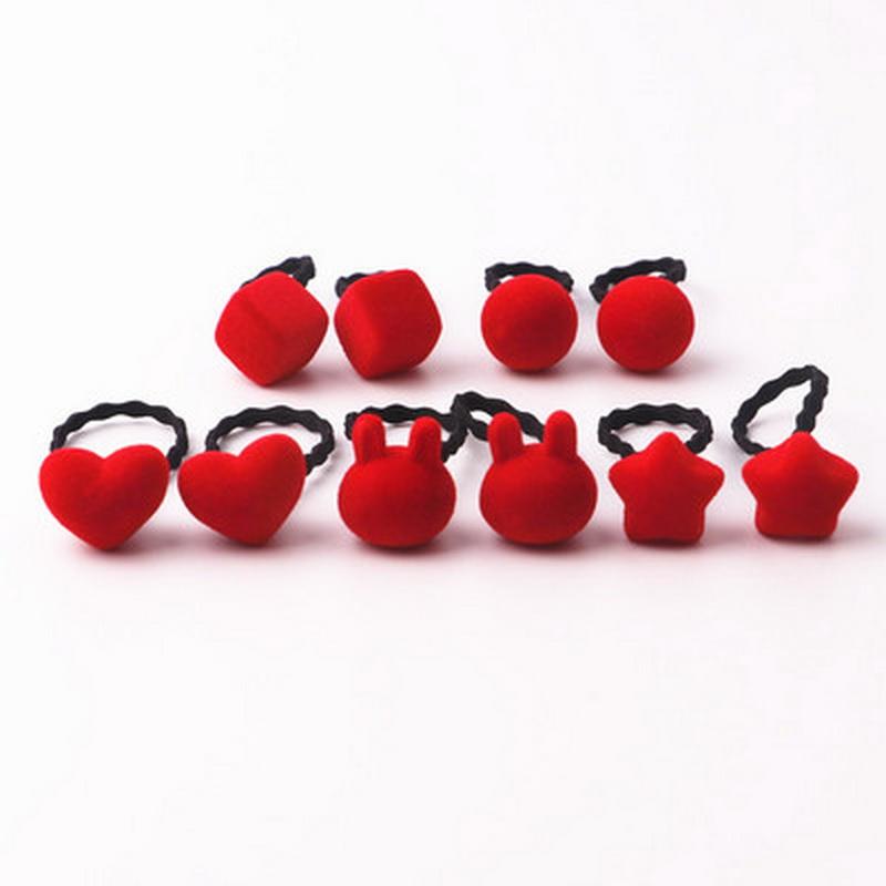 

10 шт./лот Детские милые аксессуары для волос Конфетный цвет Детские эластичные резинки для волос Веревка Хвост Шарик Повязки на голову Девочки Резинки для волос