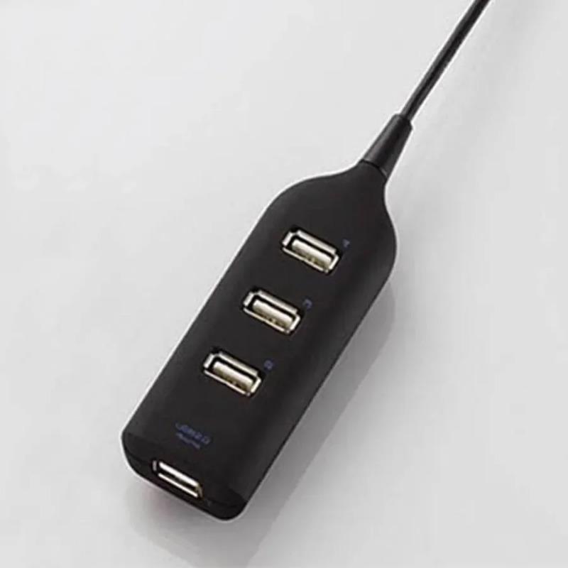 Car USB 2.0 4 Port Splitter Plug And Play Socket Hub High Speed Adapter For Windows Vista XP For Auto PC Laptop Computer