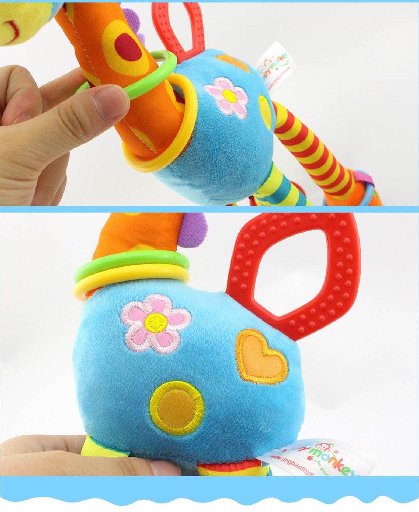 Happy Monkey Giraffe Stroller Hanging Soothing Toy for Newborns