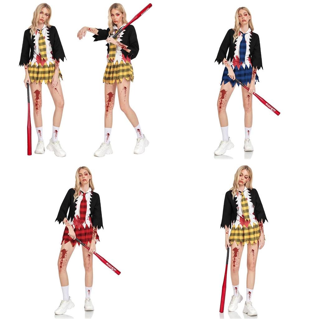 Vampire Student Costume For Halloween Cosplay Horror Zombie School Uniform