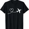 Flugzeug Herz T-Shirt