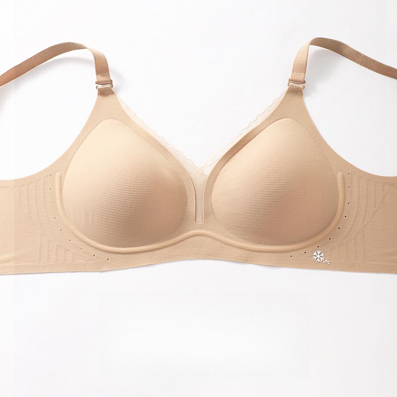 Soft Support Seamless Bra Women's Gathering Underwear Feminine Feel Thin Bra with Upper Support No Steel Ring Underbody Bra