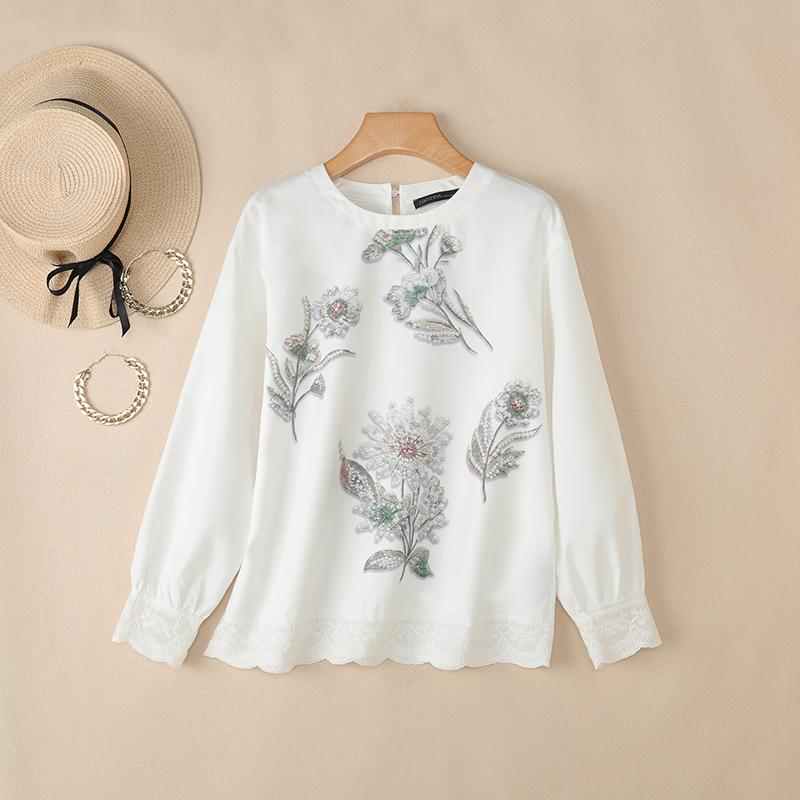 ZANZEA Women Loose Casual Round Neck Long Sleeve Print Blouse