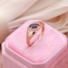 Inele Kinel Rose Gold Color Vintage Albastru Zircon Pentru Femei