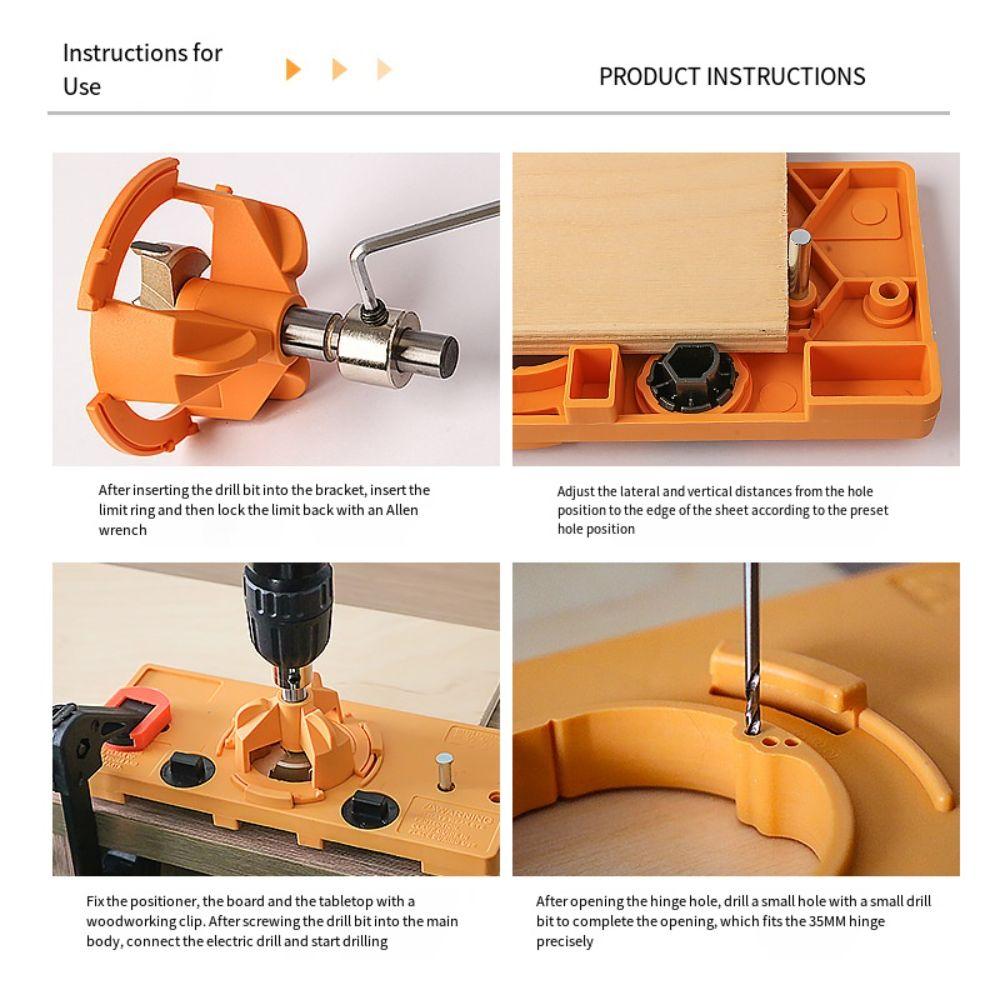 35MM Size 35MM Hinge Jig Cup Style Design Boring Hole Drill Guide  Cabinet Door Installation